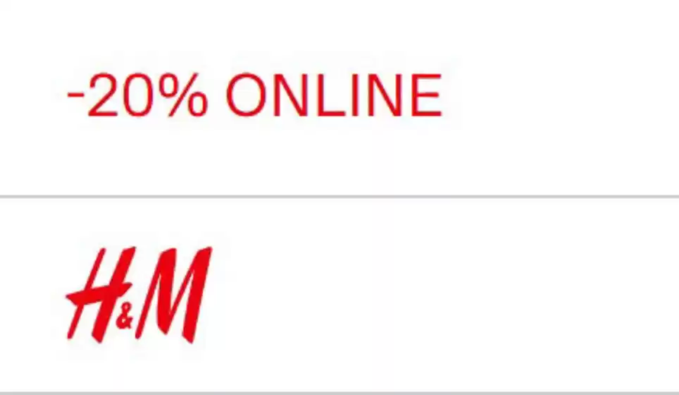 Catálogo H&M em São Mamede de Coronado | 20% | 2026-09-04T00:00:00.000Z - 2026-09-18T00:00:00.000Z