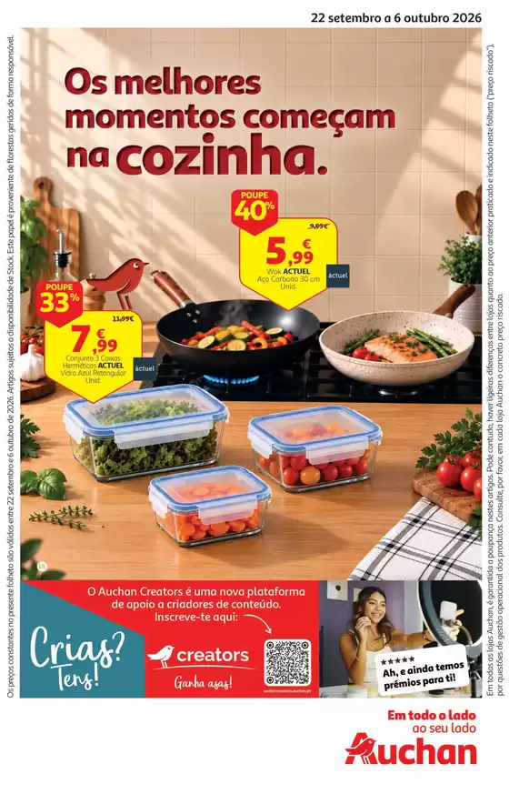 Catálogo Auchan em Faro | Cozinhar com prazer + PET | 2026-09-22T00:00:00.000Z - 2026-10-06T00:00:00.000Z