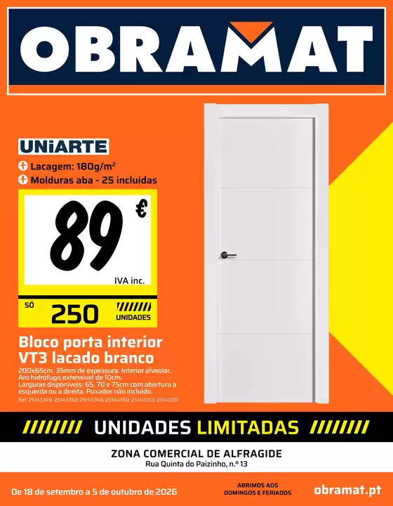 Catálogo Obramat | Unidades limitadas | 2026-09-18T00:00:00.000Z - 2026-10-05T00:00:00.000Z