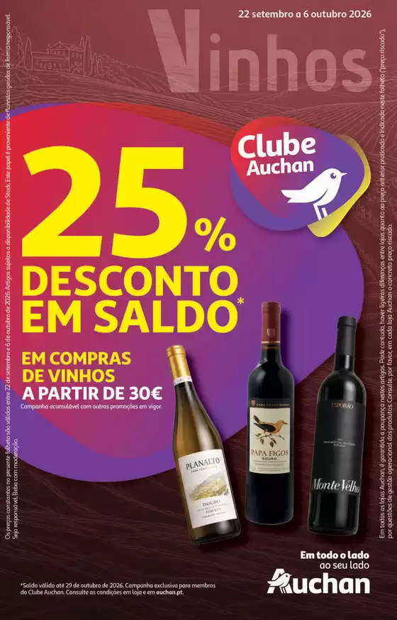 Catálogo Auchan Supermercado em Goães | Vinhos | 2026-09-22T00:00:00.000Z - 2026-10-06T00:00:00.000Z