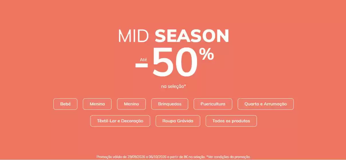 Catálogo Vertbaudet | Mid season até -50% | 2026-09-30T00:00:00.000Z - 2026-10-06T00:00:00.000Z