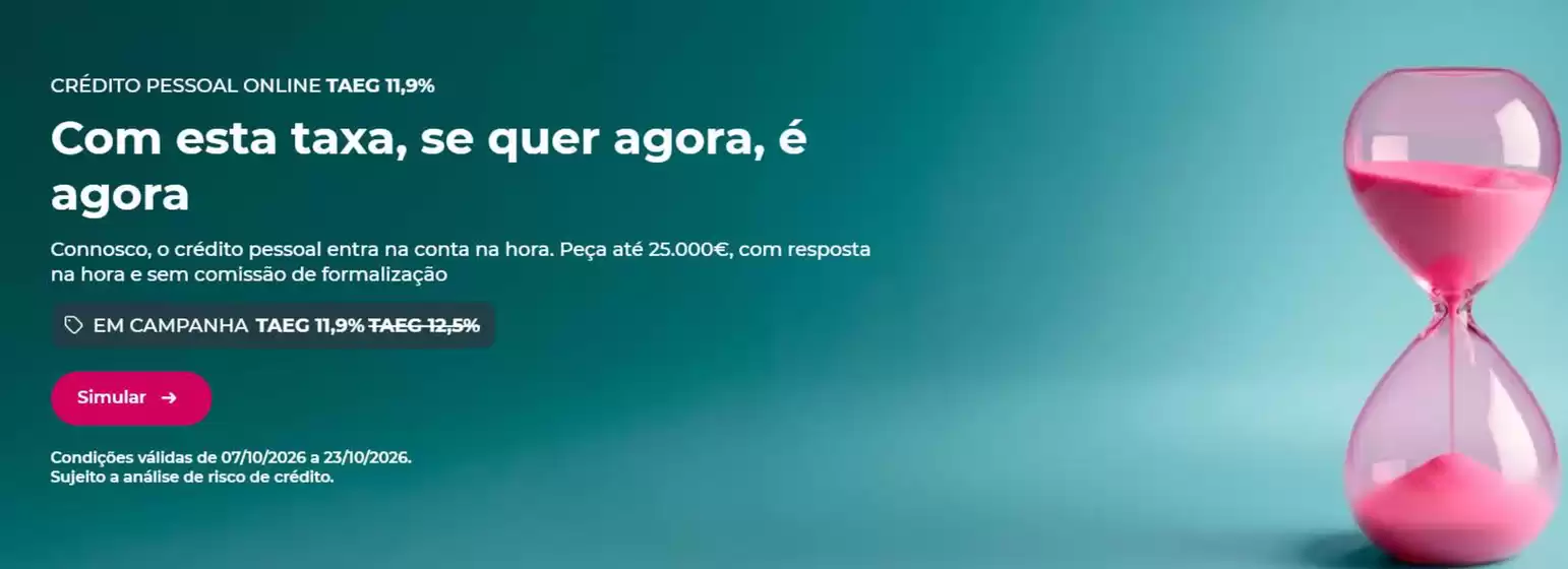 Catálogo Millennium Bcp | Com esta taxa, se quer agora, é agora | 2026-10-08T00:00:00.000Z - 2026-10-23T00:00:00.000Z