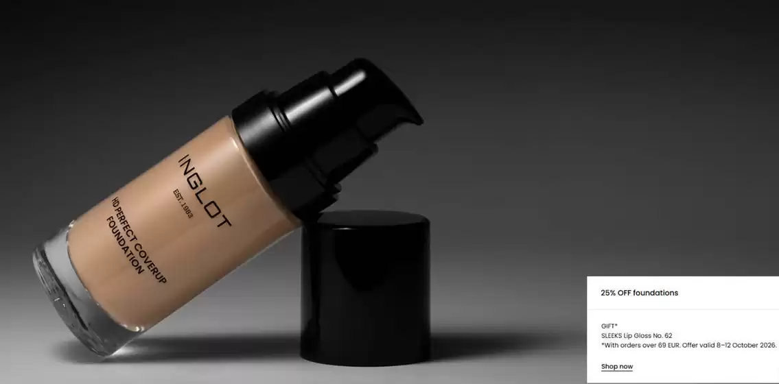 Catálogo Inglot | 25% Off | 2026-10-08T00:00:00.000Z - 2026-10-12T00:00:00.000Z