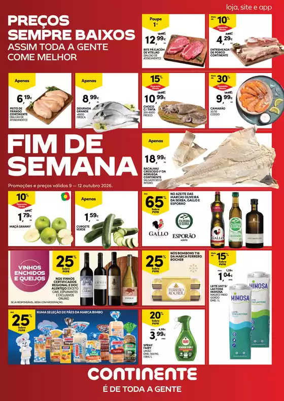 Catálogo Continente Bom dia | Fim de Semanal | 2026-10-09T00:00:00.000Z - 2026-10-12T00:00:00.000Z