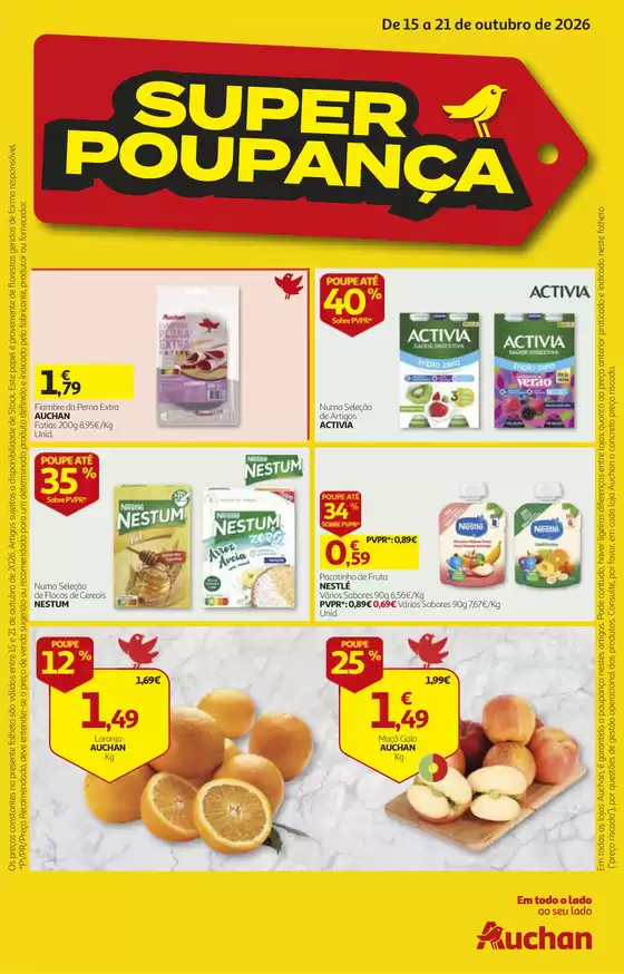 Folheto Auchan Supermercado em Aves | Super Poupança | 2026-10-15T00:00:00.000Z - 2026-10-19T00:00:00.000Z