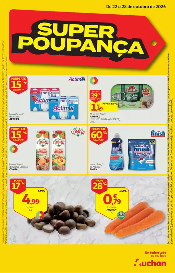 Catálogo Auchan em Terrugem |  Super Poupança | 2026-10-22T00:00:00.000Z - 2026-10-28T00:00:00.000Z