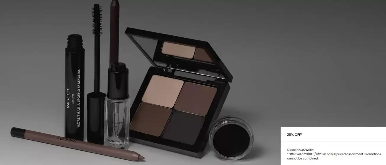 Catálogo Inglot | 20% off | 2026-10-28T00:00:00.000Z - 2026-11-01T00:00:00.000Z