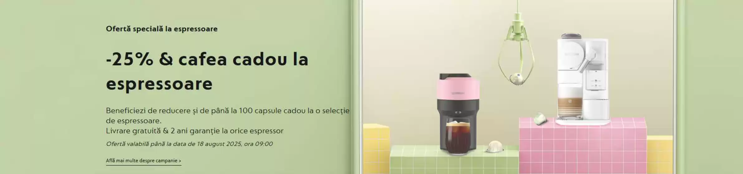 -25% & cafea cadou la espressoare