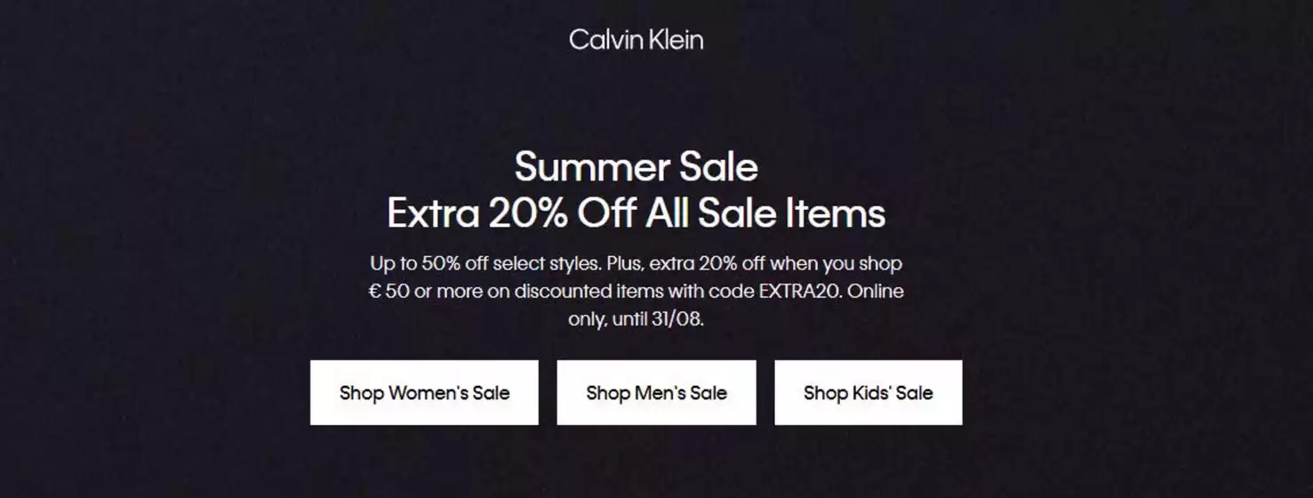 Summer Sale! Extra 20% Off
