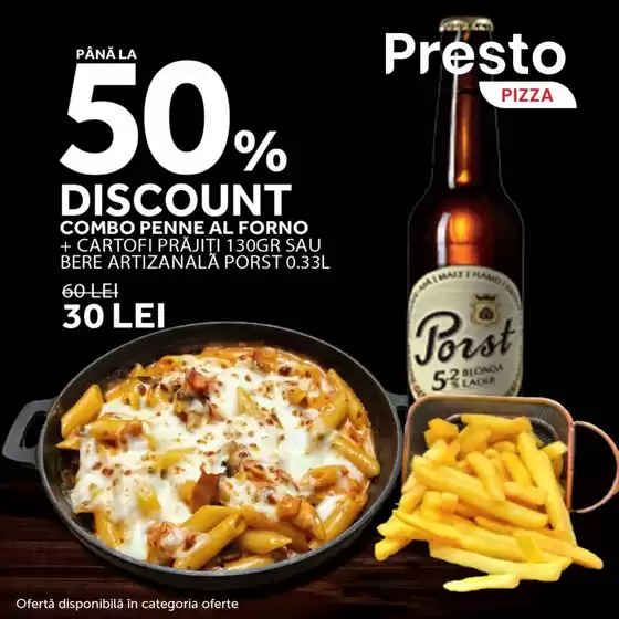 Catalog Presto Pizza | 50% Discount combo penne al forno | 2025-08-19T00:00:00.000Z - 2025-09-01T00:00:00.000Z