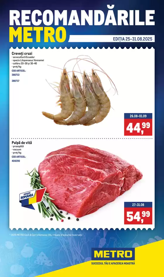 Catalog Metro Timișoara | Recomandările METRO | 2025-08-25T00:00:00.000Z - 2025-08-31T00:00:00.000Z