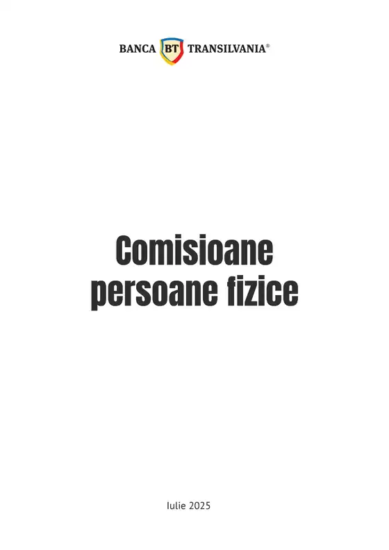Catalog Banca Transilvania București | Comisioane persoane fizice | 2025-09-03T00:00:00.000Z - 2025-10-05T00:00:00.000Z