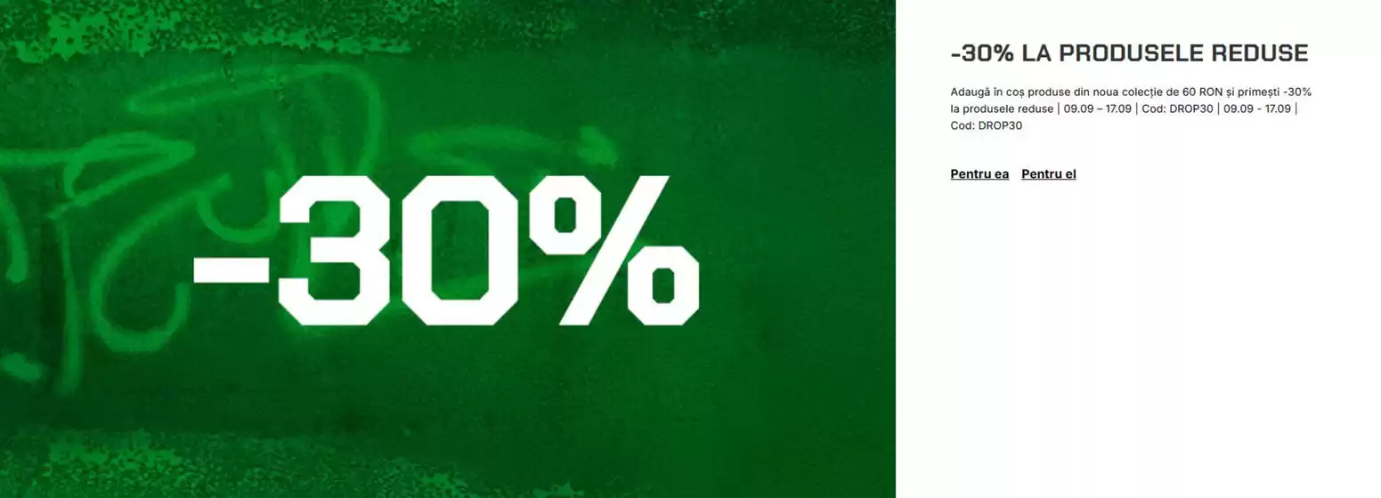 -30% la produsele reduse