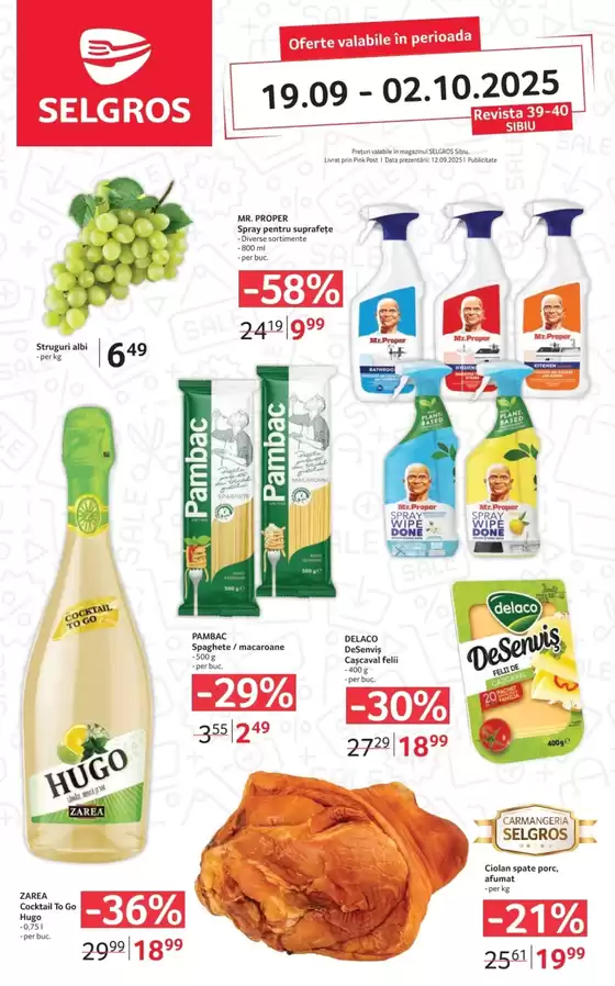 Catalog Selgros Timișoara | OFERTE SELGROS SIBIU | 2025-09-19T00:00:00.000Z - 2025-10-02T00:00:00.000Z