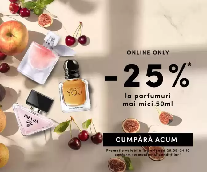 -25% la parfumuri mai mici 50 ml