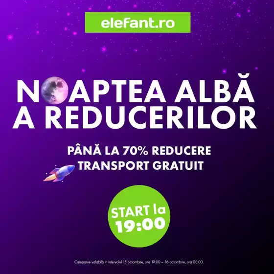 Noaptea Albă a Reducerilor până la 70% reducere!