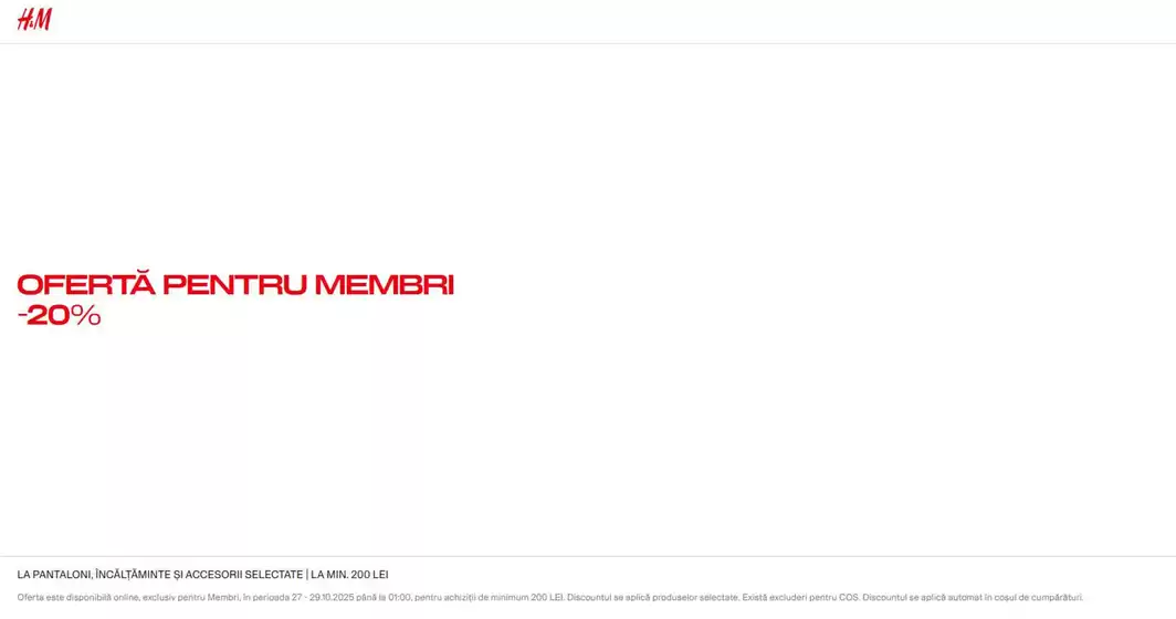 Catalog H&M Pantelimon | Ofertă pentru membri -20% | 2025-10-27T00:00:00.000Z - 2025-10-29T00:00:00.000Z