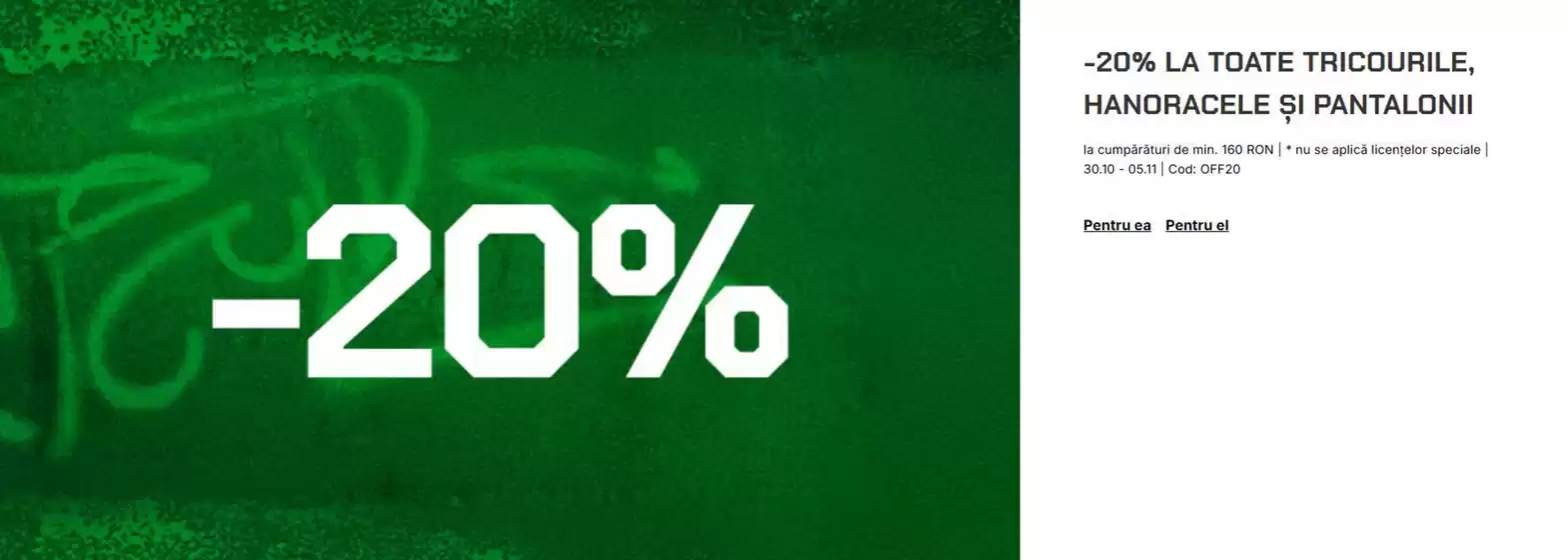 Catalog Cropp | -20% la toate tricourile, hanoracele și pantalonii | 2025-10-31T00:00:00.000Z - 2025-11-05T00:00:00.000Z