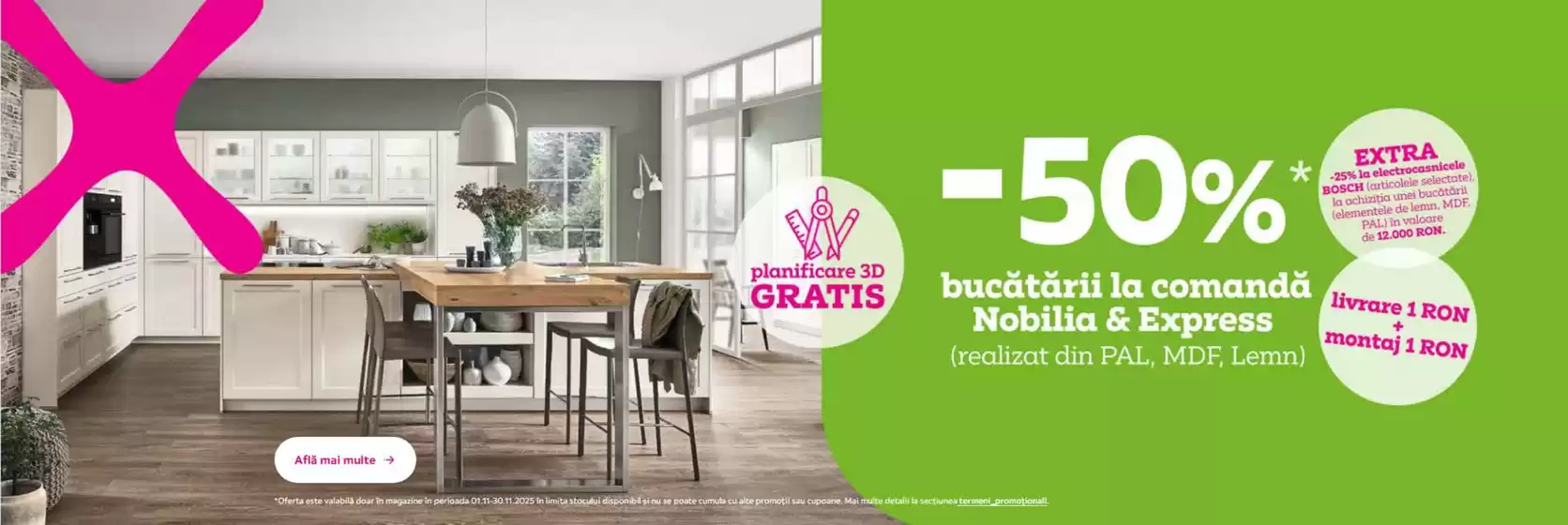 Catalog Mömax | -50% Bucătării la comandă, Nobilia & Express | 2025-11-03T00:00:00.000Z - 2025-11-30T00:00:00.000Z