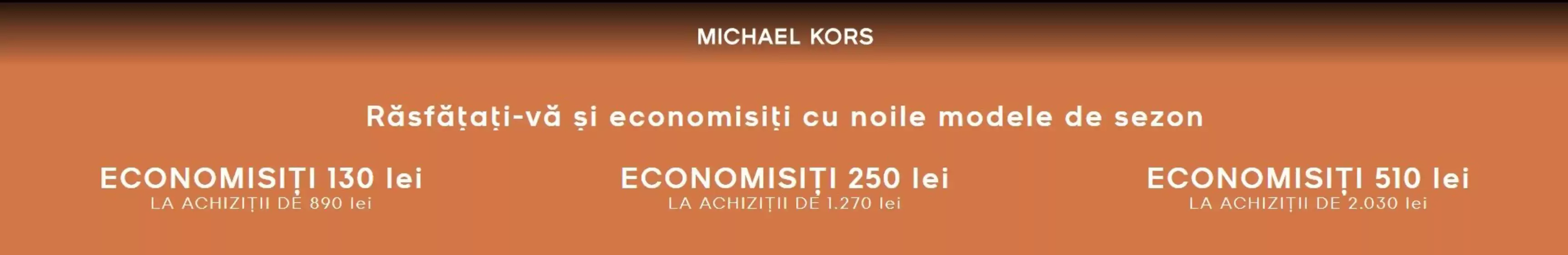 Catalog Michael Kors Jimbolia | Răsfățați-vă și economisiți cu noile modele de sezon | 2026-02-18T00:00:00.000Z - 2026-03-03T00:00:00.000Z