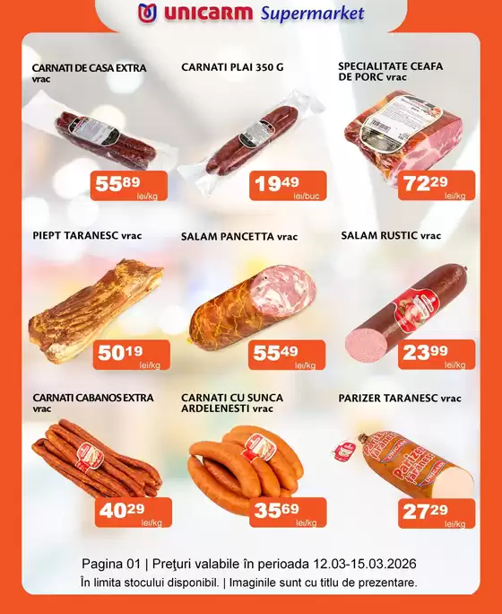 Catalog Unicarm Satu Mare | Promoție de weekend 12.03 - 15.03.2026 | 2026-03-12T00:00:00.000Z - 2026-03-15T00:00:00.000Z