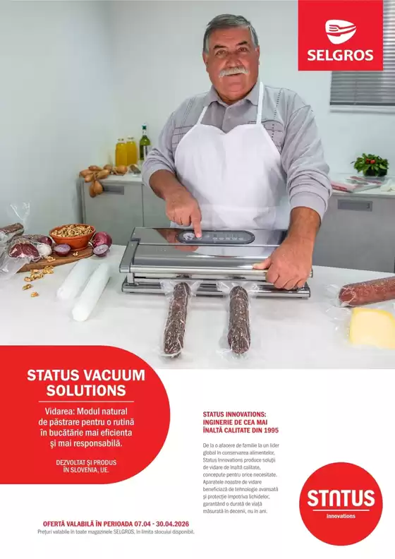 Catalog Selgros Fetești | Status Vacuum Solutions | 2026-04-07T00:00:00.000Z - 2026-04-30T00:00:00.000Z
