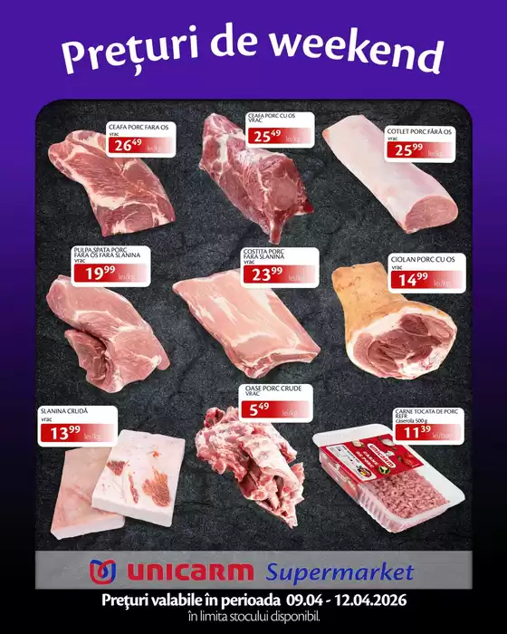 Catalog Unicarm Fetești | Prețuri de weekend! | 2026-04-09T00:00:00.000Z - 2026-04-12T00:00:00.000Z