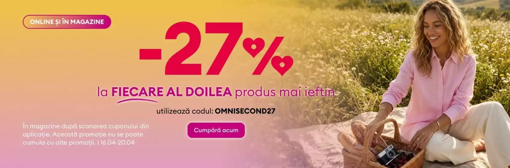 Catalog Sinsay | -27% la FIECARE AL DOILEA produs mai ieftin | 2026-04-16T00:00:00.000Z - 2026-04-20T00:00:00.000Z