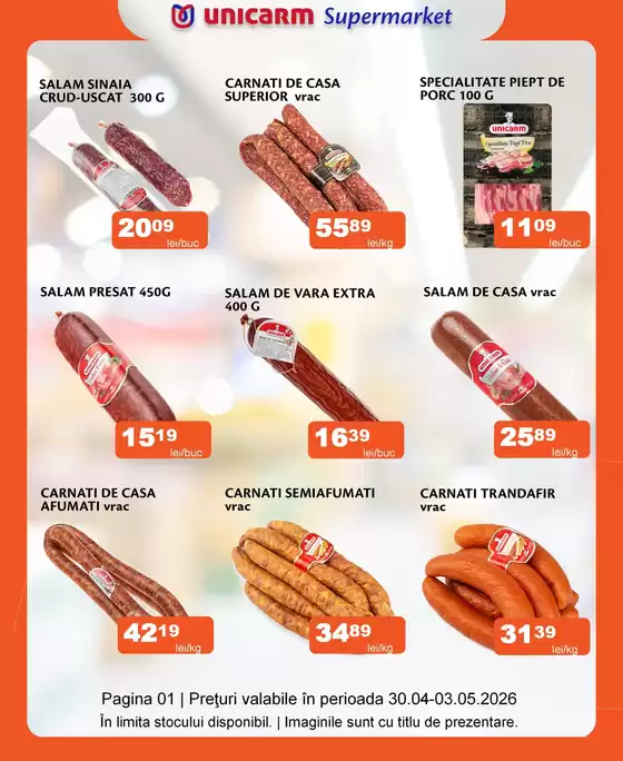 Catalog Unicarm Sibiu | Promoție de weekend 30.04 - 03.05.2026 | 2026-04-30T00:00:00.000Z - 2026-05-03T00:00:00.000Z