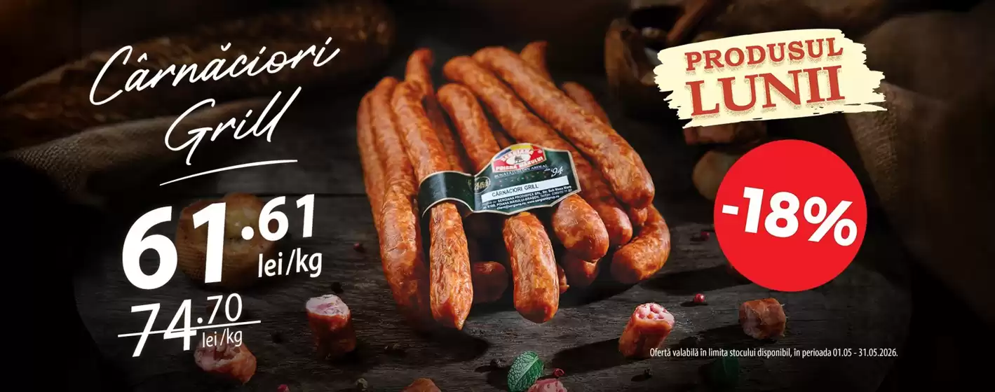 Catalog Sergiana Vulcan | Produsul lunii Mai - CÂRNĂCIORI GRILL | 2026-05-04T00:00:00.000Z - 2026-05-31T00:00:00.000Z