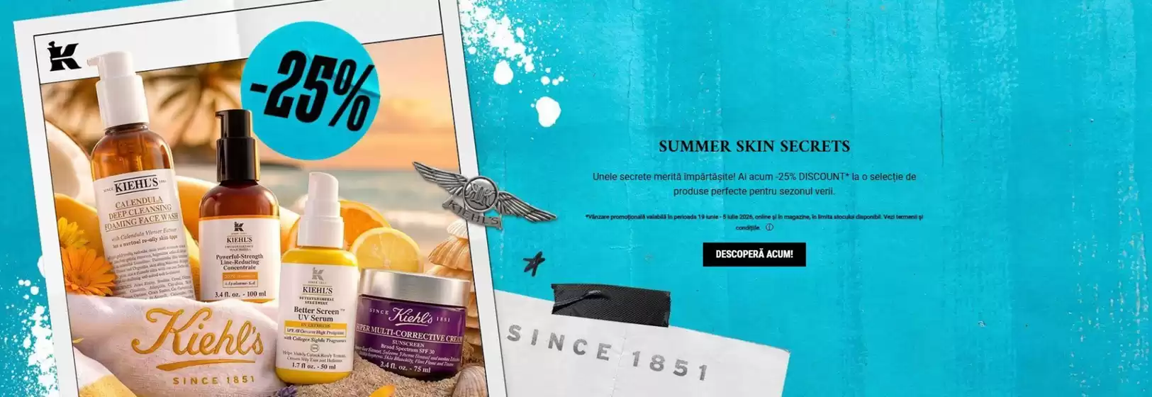 Catalog Kiehl's Potcoava | SUMMER SKIN SECRETS | 2026-06-19T00:00:00.000Z - 2026-07-05T00:00:00.000Z