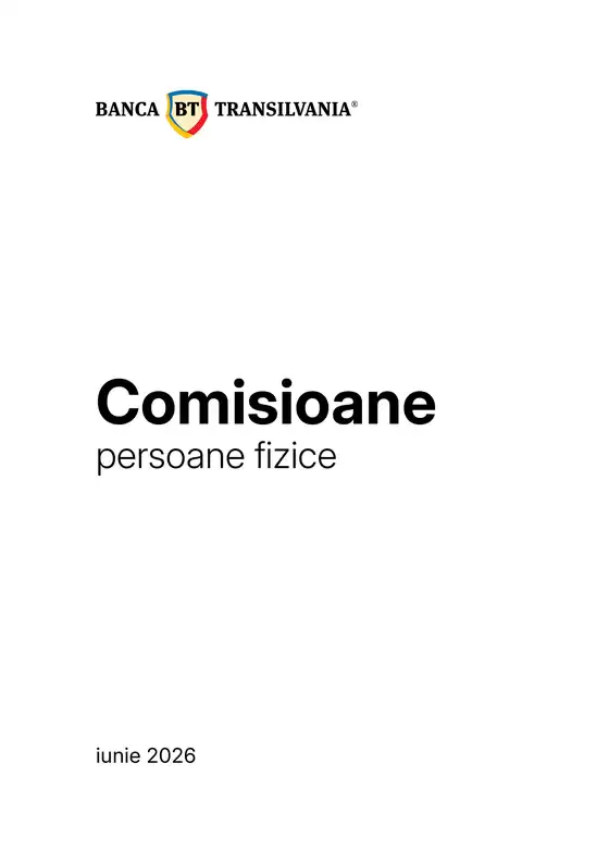 Catalog Banca Transilvania Mihăilești | Comisioane persoane fizice | 2026-06-19T00:00:00.000Z - 2026-07-20T00:00:00.000Z