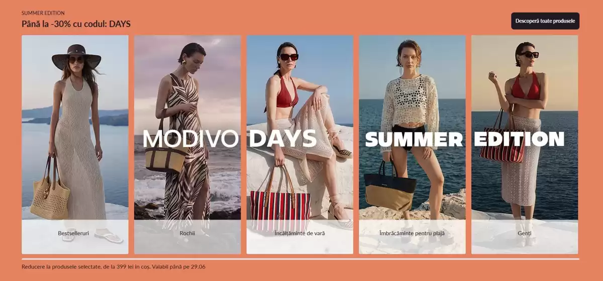 Catalog Modivo București | SUMMER EDITION Până la -30% | 2026-06-29T00:00:00.000Z - 2026-06-29T00:00:00.000Z
