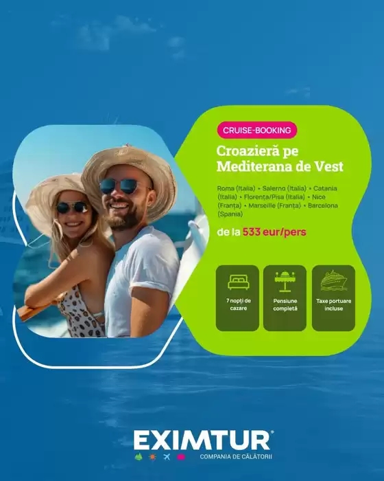Catalog Eximtur Timișoara | Croazieră pe Mediterana de Vest | 2026-07-01T00:00:00.000Z - 2026-07-05T00:00:00.000Z