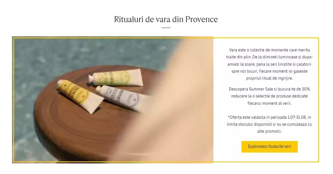 Catalog L'Occitane Sighișoara | Ritualuri de vara din Provence | 2026-07-08T00:00:00.000Z - 2026-08-31T00:00:00.000Z