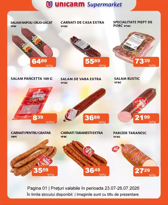 Catalog Unicarm Vaslui | Promoție de weekend 23.07 - 26.07.2026 | 2026-07-23T00:00:00.000Z - 2026-07-26T00:00:00.000Z