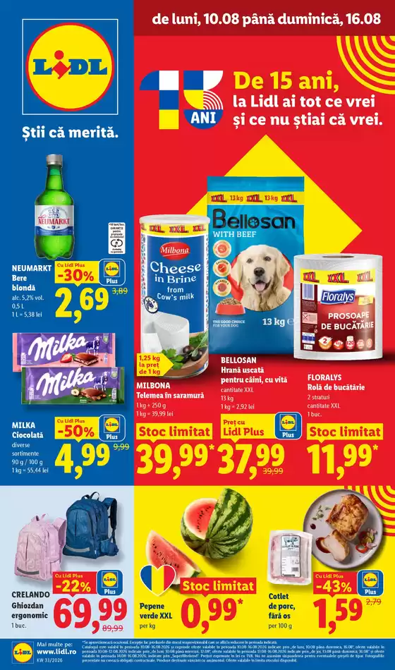 Catalog Lidl | de luni 10.08 până duminică 16.08 | 2026-08-10T00:00:00.000Z - 2026-08-16T00:00:00.000Z