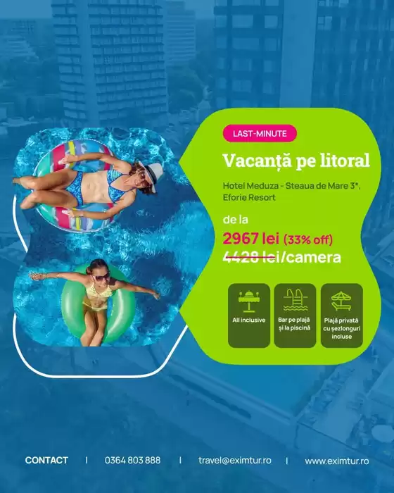 Catalog Eximtur | Vacanță pe litoral | 2026-08-20T00:00:00.000Z - 2026-08-24T00:00:00.000Z
