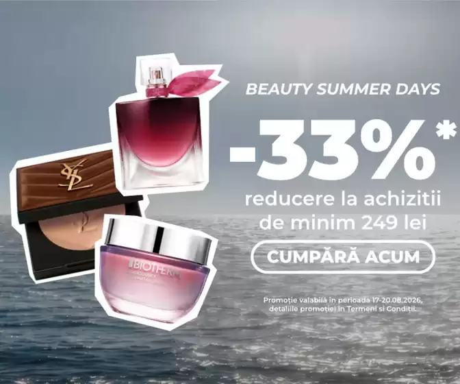 Catalog Marionnaud | BEAUTY SUMMER DAYS -33% Reducere | 2026-08-17T00:00:00.000Z - 2026-08-20T00:00:00.000Z