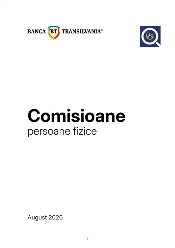 Catalog Banca Transilvania Brăila | Comisioane persoane fizice | 2026-08-26T00:00:00.000Z - 2026-09-15T00:00:00.000Z