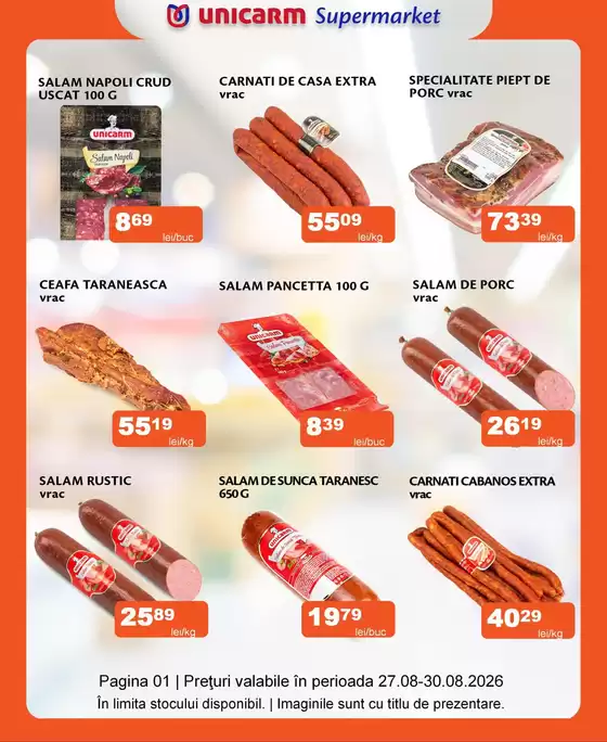 Catalog Unicarm | Promoție de weekend 27.08 - 30.08.2026 | 2026-08-27T00:00:00.000Z - 2026-08-30T00:00:00.000Z