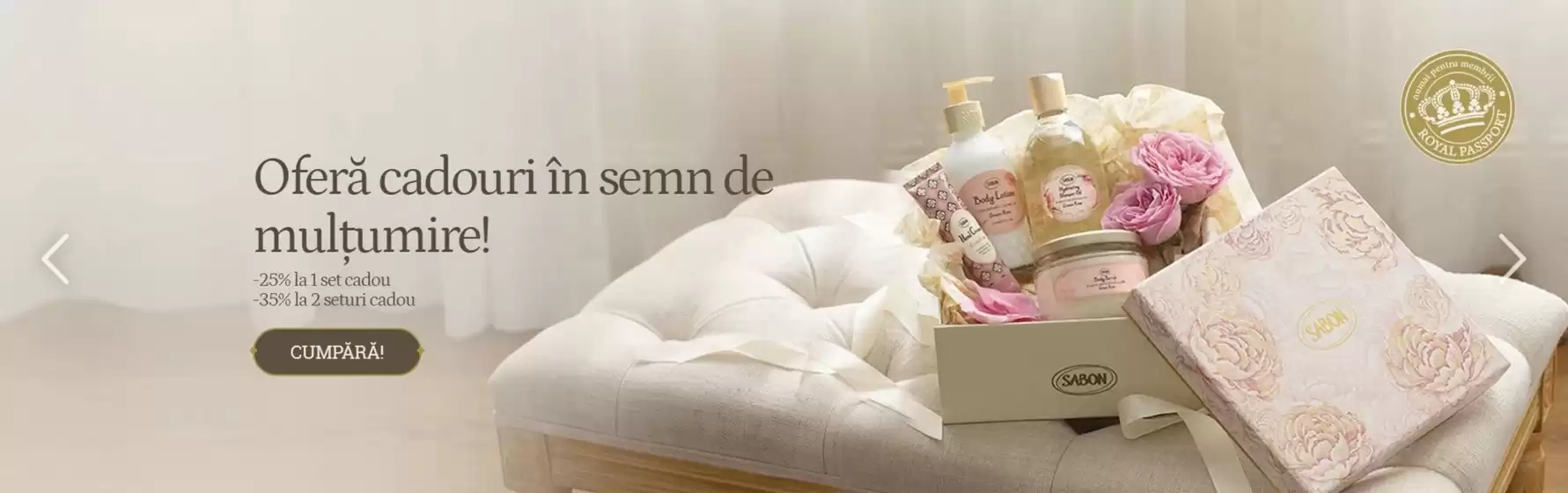 Catalog SABON Ovidiu | Oferă cadouri în semn de mulțumire! | 2026-09-01T00:00:00.000Z - 2026-09-08T00:00:00.000Z