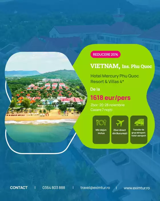 Catalog Eximtur Buftea | Vietnamul înseamnă mai mult decât plaje și soare! | 2026-09-17T00:00:00.000Z - 2026-09-30T00:00:00.000Z