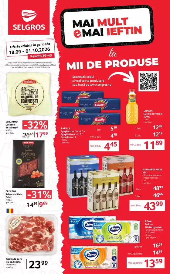 Catalog Selgros Nucet | FOOD | 2026-09-18T00:00:00.000Z - 2026-10-01T00:00:00.000Z
