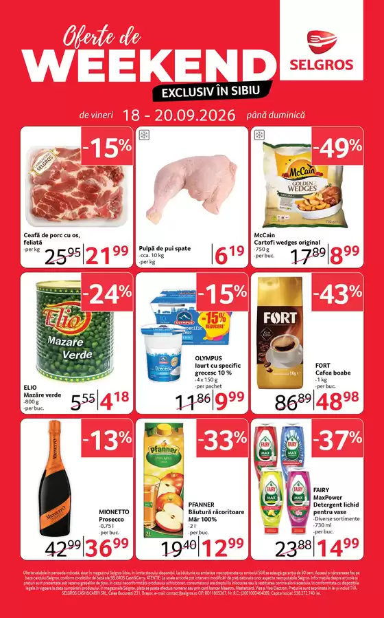 Catalog Selgros Nucet | Oferte de weekend SELGROS SIBIU | 2026-09-18T00:00:00.000Z - 2026-09-20T00:00:00.000Z