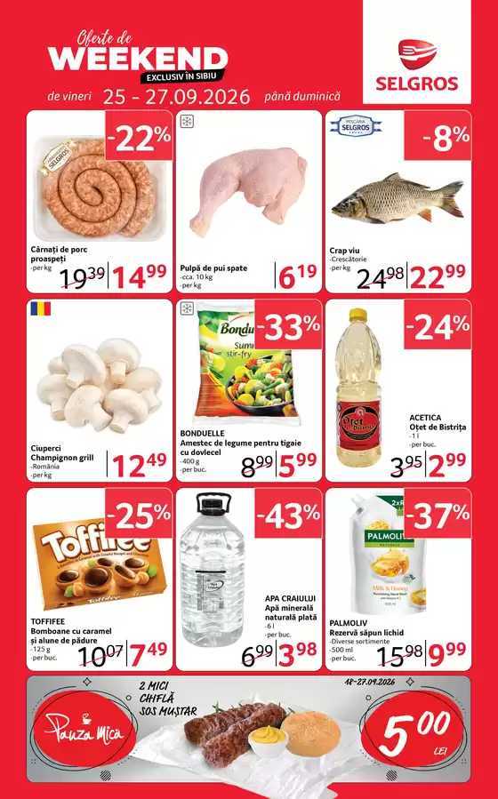 Catalog Selgros | Oferte de weekend SELGROS SIBIU | 2026-09-25T00:00:00.000Z - 2026-09-27T00:00:00.000Z
