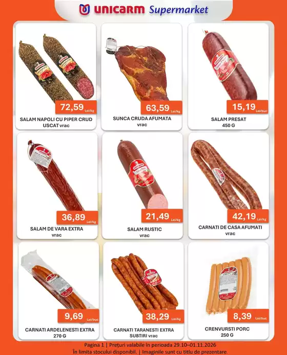 Catalog Unicarm | Promoție de weekend 29.10 - 01.11.2026 | 2026-10-30T00:00:00.000Z - 2026-11-01T00:00:00.000Z