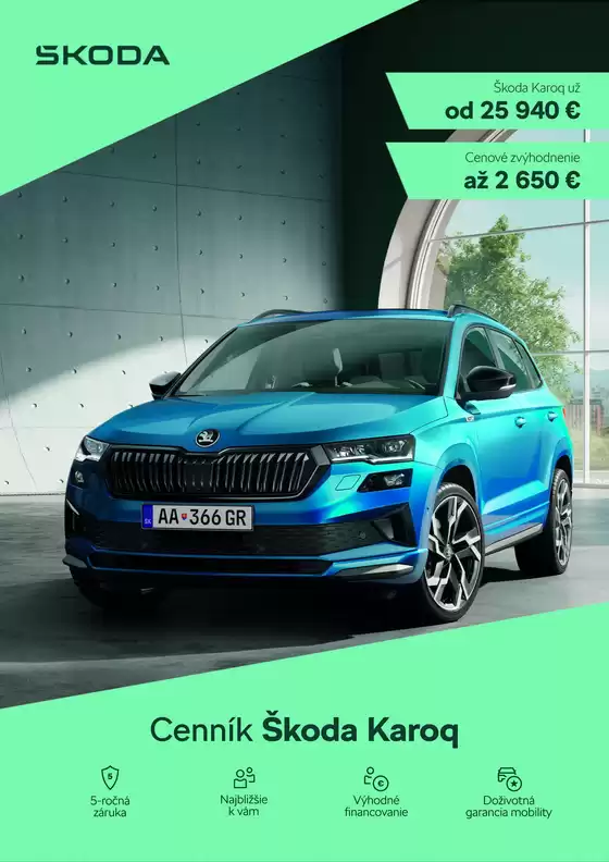 Katalóg Škoda v Šaštín-Stráže | Skoda Karoq cennik | 2026-03-14T00:00:00.000Z - 2026-03-28T00:00:00.000Z