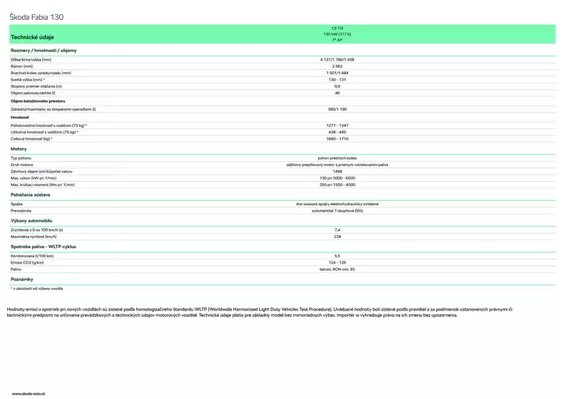 Katalóg Škoda | Skoda Fabia 130 technickeudaje | 2026-04-11T00:00:00.000Z - 2026-04-25T00:00:00.000Z