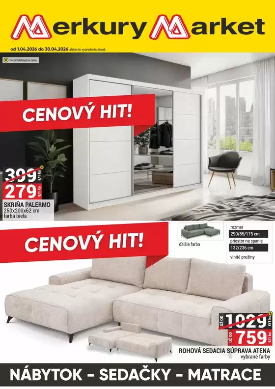 Katalóg Merkury Market | Leták 01.04.-30.04.2026 NÁBYTOK | 2026-04-01T00:00:00.000Z - 2026-04-30T00:00:00.000Z